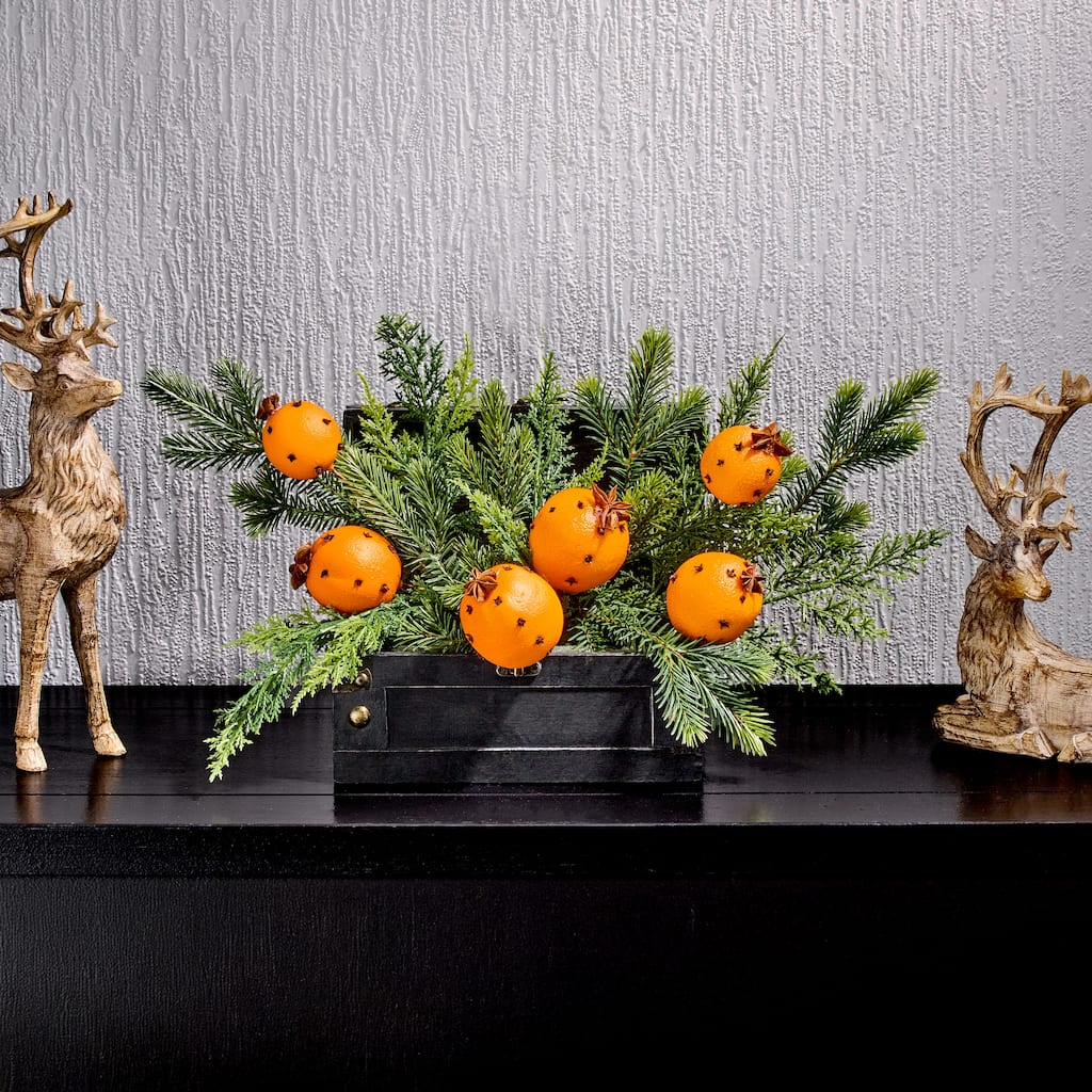 18" Evergreen With Orange Clove Pick