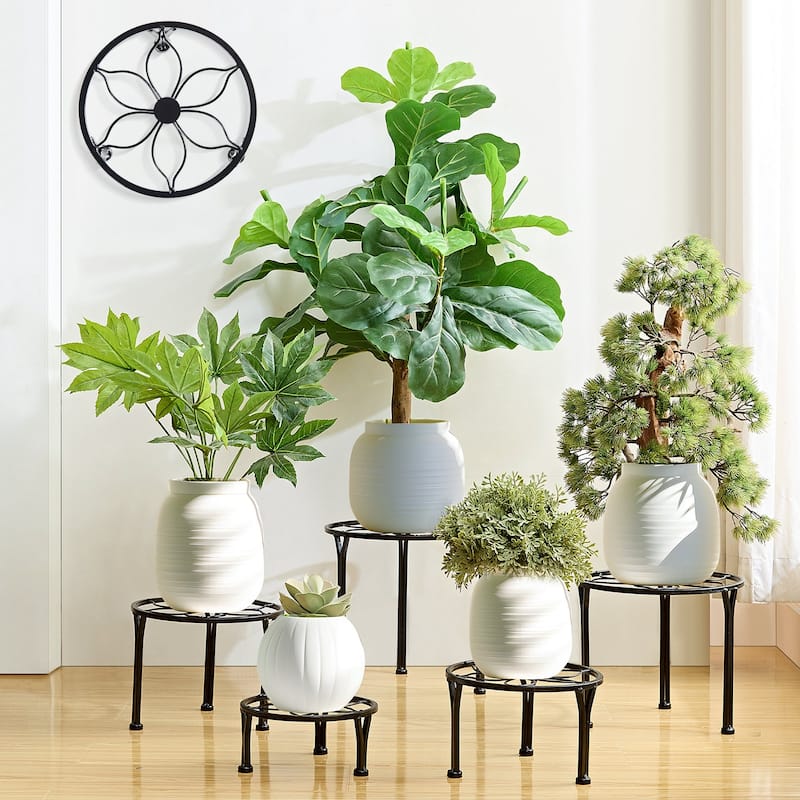 5-Pieces Metal Plant Stand for Indoor Plants(Set of 5) - Black
