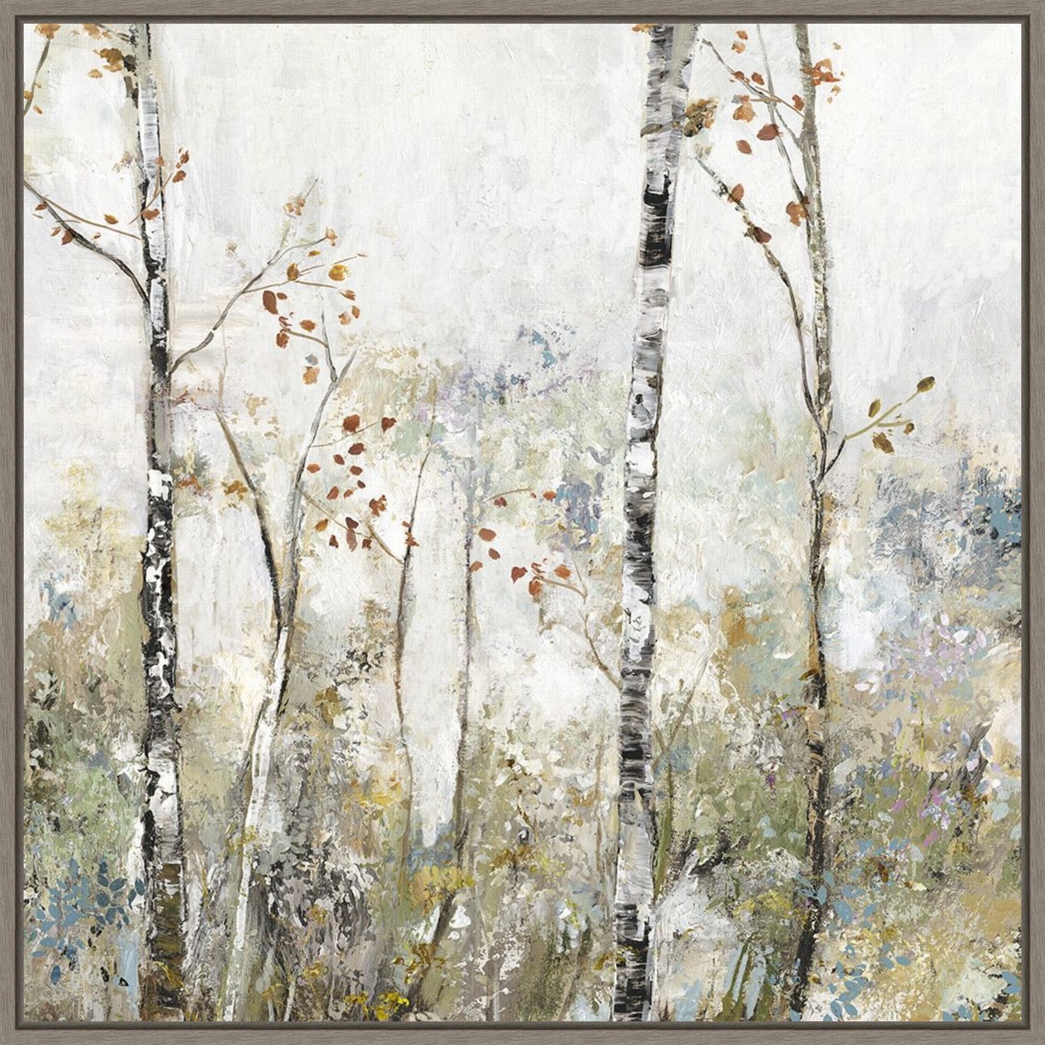 Soft Birch Forest II by Allison Pearce Framed Canvas Wall