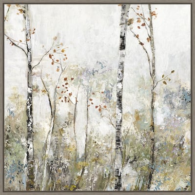 Soft Birch Forest II by Allison Pearce Framed Canvas Wall Art Print - Sylvie Greywash
