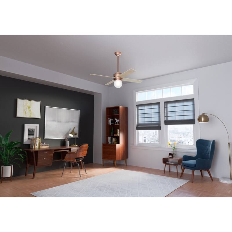 Hunter 52" Hepburn Ceiling Fan with LED Light Kit and Wall Control - Vintage, Mid-Century Modern, Transitional