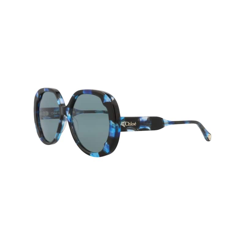 Chloé Round-Frame Recycled Acetate Sunglasses - Havana Havana Blue - NS