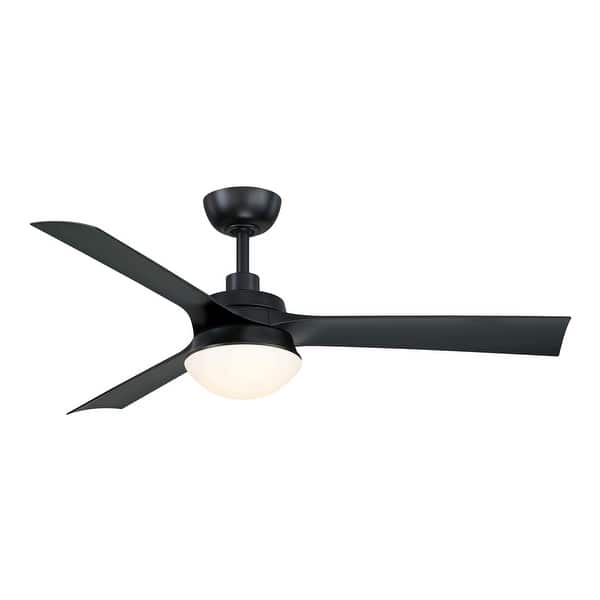 slide 2 of 15, Fanimation Barlow 52 inch Indoor/Outdoor Black Ceiling Fan with LED CCT Select Light Kit and Remote Remote