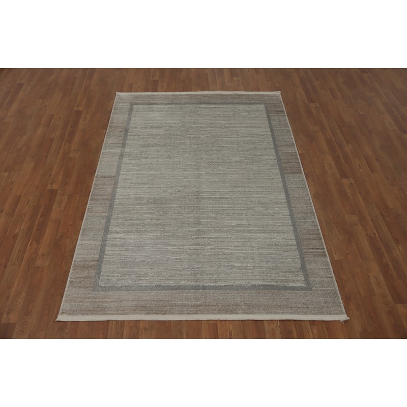 Machine Made Oriental Polyester Carpet Modern Geometric Greys & Charcoal Modern Area Rug - 7' 5'' X 5' 2''
