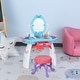 preview thumbnail 1 of 16, Qaba Kids Vanity Makeup Table Set with Chair, Pretend Play Toy for 3 Year Old Girls and Above Blue