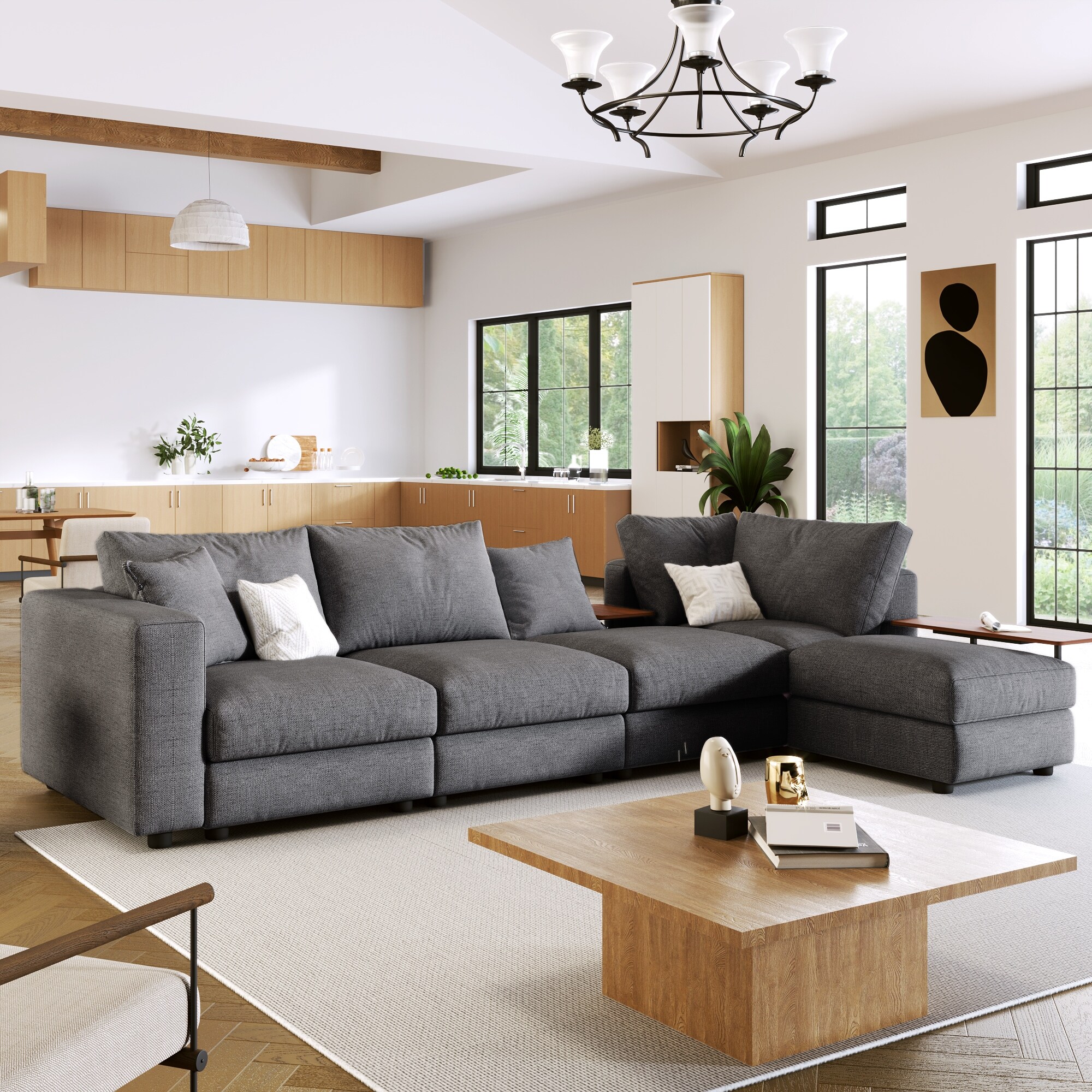 Sectional couch end shop table