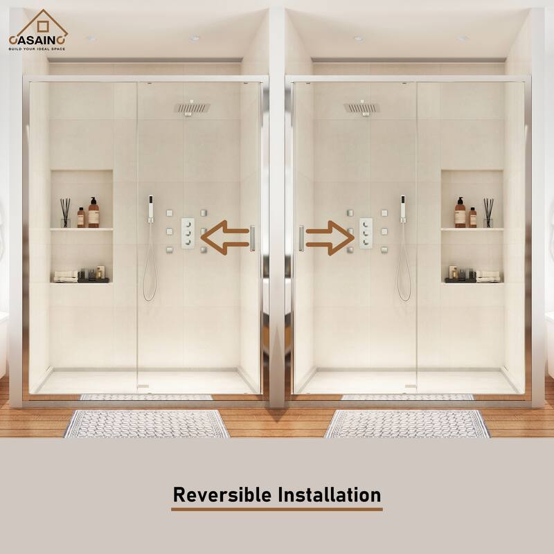 CASAINC 48 "x 72" Framed Single Sliding Shower Door