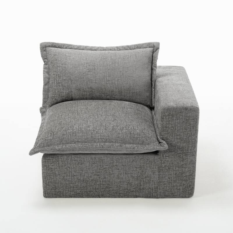 42"W Chenille Upholstered No Assembly Corner Chair