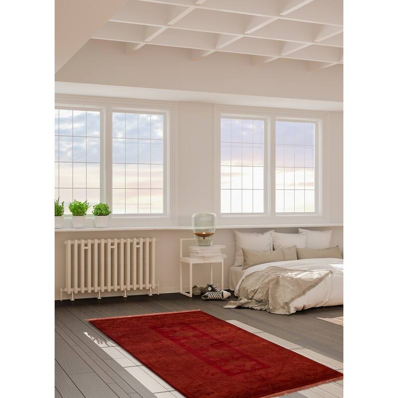ECARPETGALLERY Hand-knotted Color Transition Dark Copper Wool Rug - 6'5 x 9'4