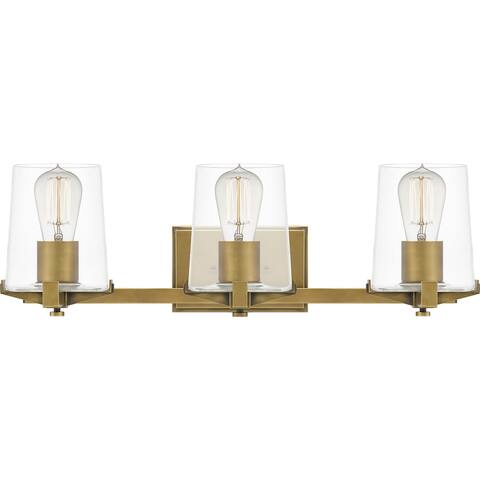 Perry 3-Light Weathered Brass Vanity Light - Weathered Brass - 23.5