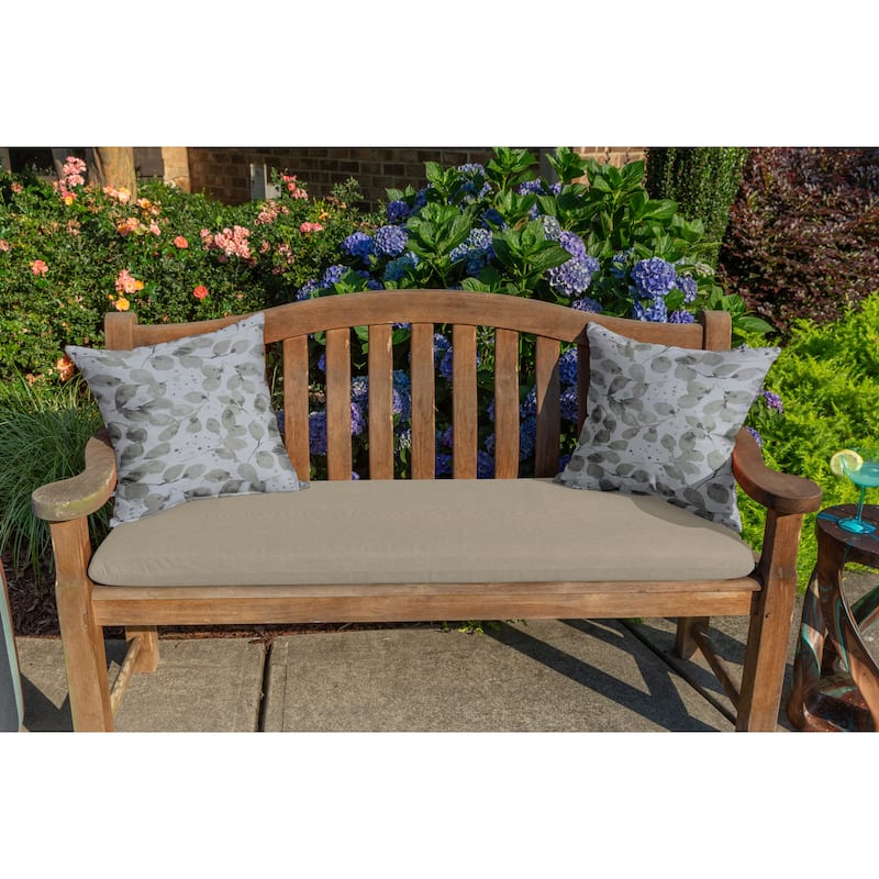 Casual Cushion Floral 1-Piece Indoor/Outdoor Lumbar Pillow, 19"W x 12"L, Grove Taupe