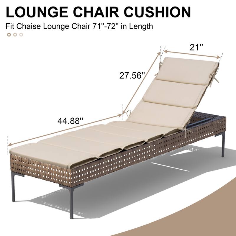 Outdoor Patio Chaise Lounge Cushion Lounger Cushion