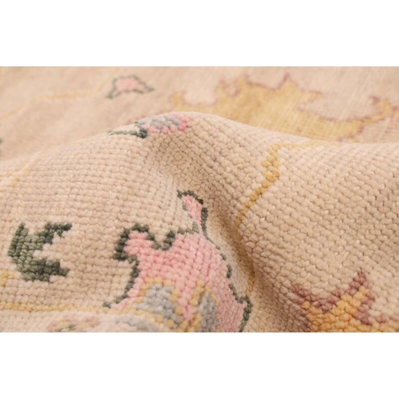 ECARPETGALLERY Hand-knotted Modern Oushak Beige Wool Rug - 7'10 x 9'9