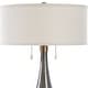 preview thumbnail 5 of 5, Subtle Iridescent Table Lamp with Drum Shade - 32.25" - Smokey Gray
