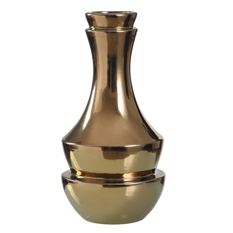 StyleCraft Dynasty - Norman Wyatt Home - 16" Ceramic Vase - Bronze