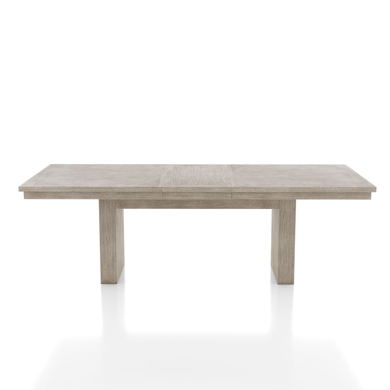 Furniture of America Yetaria Modern Farmhouse Natural 94-inch Solid Wood Extendable Dining Table
