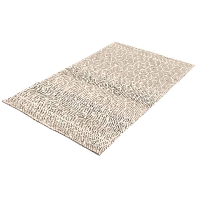 ECARPETGALLERY Braid weave Sienna Grey Wool Rug - 5'2 x 8'0