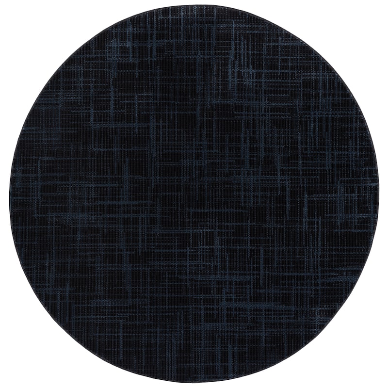 SAFAVIEH Mila Adelmira Modern & Contemporary Rug - 6'7" Round - Dark Blue/Black