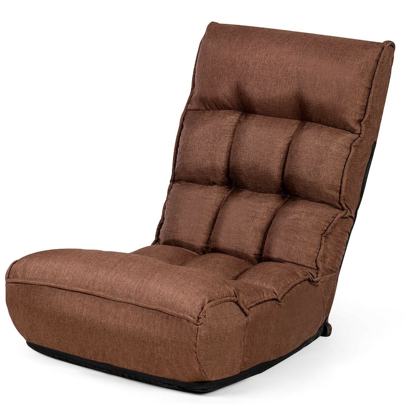 4-Position Adjustable Floor Chair Folding Lazy Sofa - 24" x 26" x 31" (L x W x H)