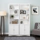 preview thumbnail 18 of 18, Tall Bookcase with 2 Shaker Doors, White