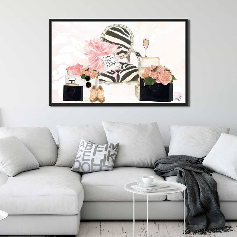 "Shopping And Champane" by Jodi Print on Floating Canvas