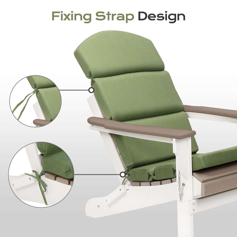 Aoodor Patio Chair Cushion Set of 2 - High-Back Adirondack Patio Cushions with Ties