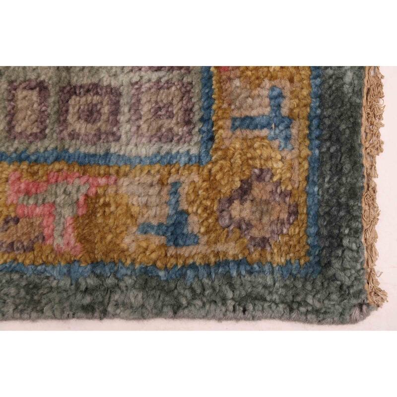 ECARPETGALLERY Hand-knotted Modern Oushak Dark Teal Wool Rug - 7'11 x 9'11