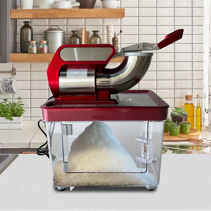 661LBS/H Commercial Ice Crusher, Electric Snow Cone Machine with 4 Blades, Stainless Steel Shaved Ice Machine