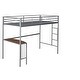 preview thumbnail 8 of 7, Twin Over Full Bunk Bed with Desk, Metal Bed with Ladder, Kid's Bed with Quality Slats for Bedroom, Metallic Silver