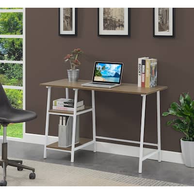 Convenience Concepts Designs2Go Trestle Wood Metal Desk with Removable Shelves