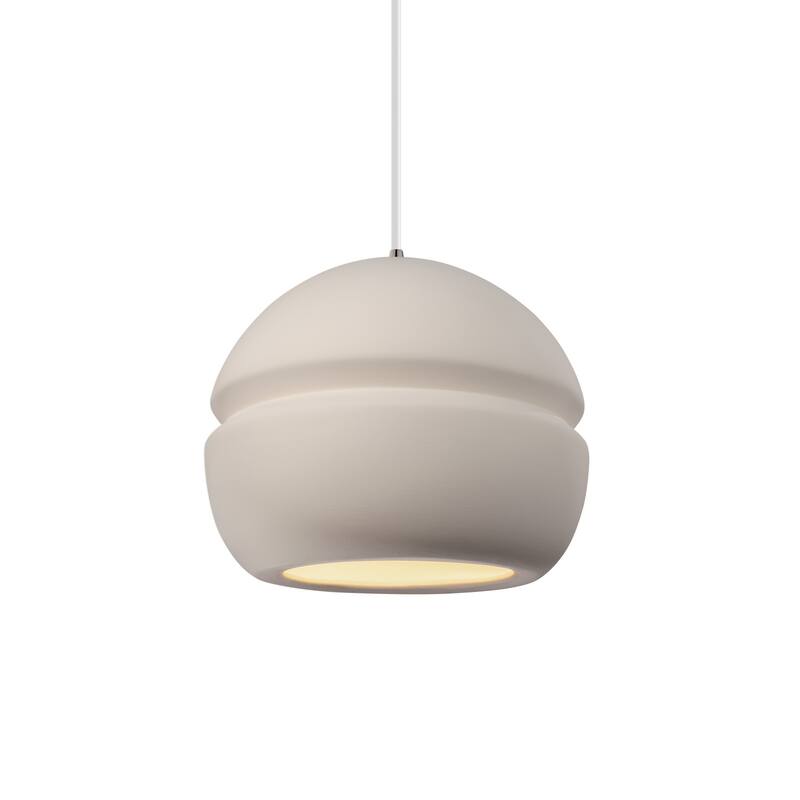 Carson Carrington Sallebacka Sphere 1-light Small Pendant - Brushed Nickel, Bisque