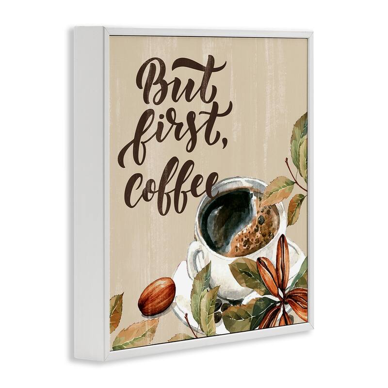 Stupell Rustic But First Coffee Framed Giclee Art Design By Kim Allen