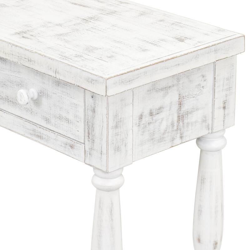 Retro Console Table with 4 Drawers and Floor Shelf
