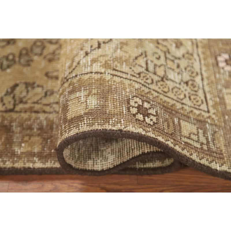 Hand Knotted Oriental 100% Wool Carpet Traditional Medallion Yellow & Gold Tabriz Area Rug - 4' 8'' X 3' 3''