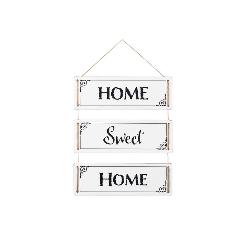 HomeRoots 14" X 12" Black And White Reversible Inspirational Love Text Wood Wall Decor