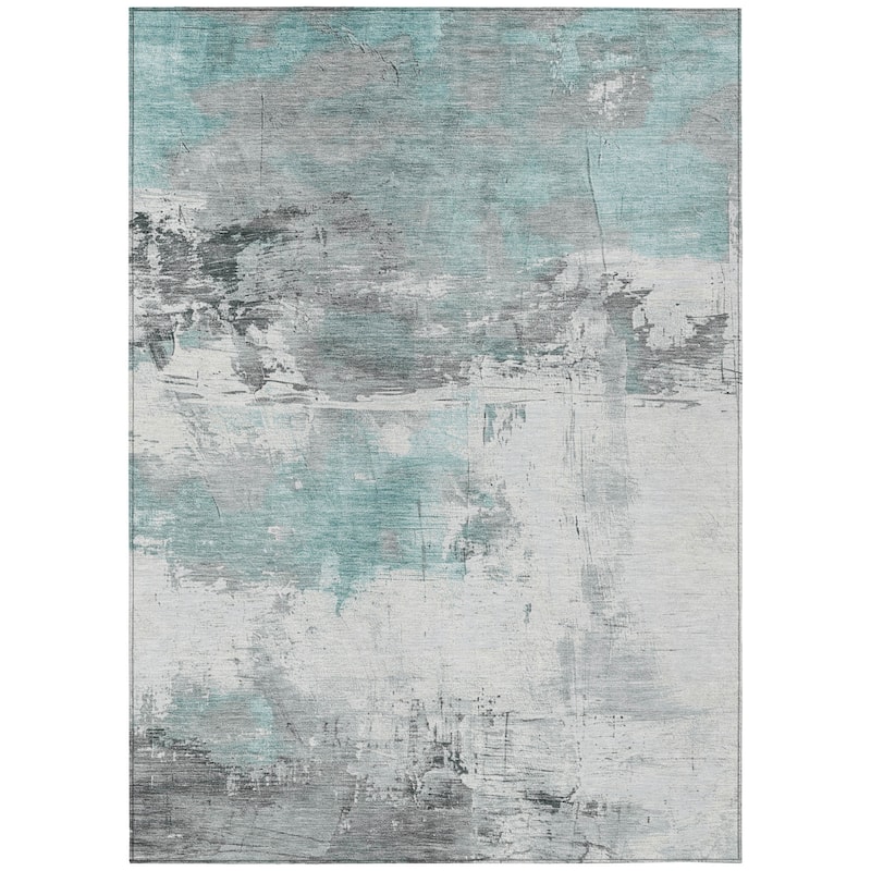 HomeRoots Abstract Transitional Rectangle Outdoor Rug