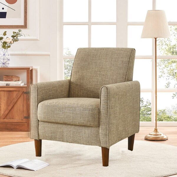 Modern Fabric Accent Arm Chair, Single Sofa, Club Chair, Wood Legs