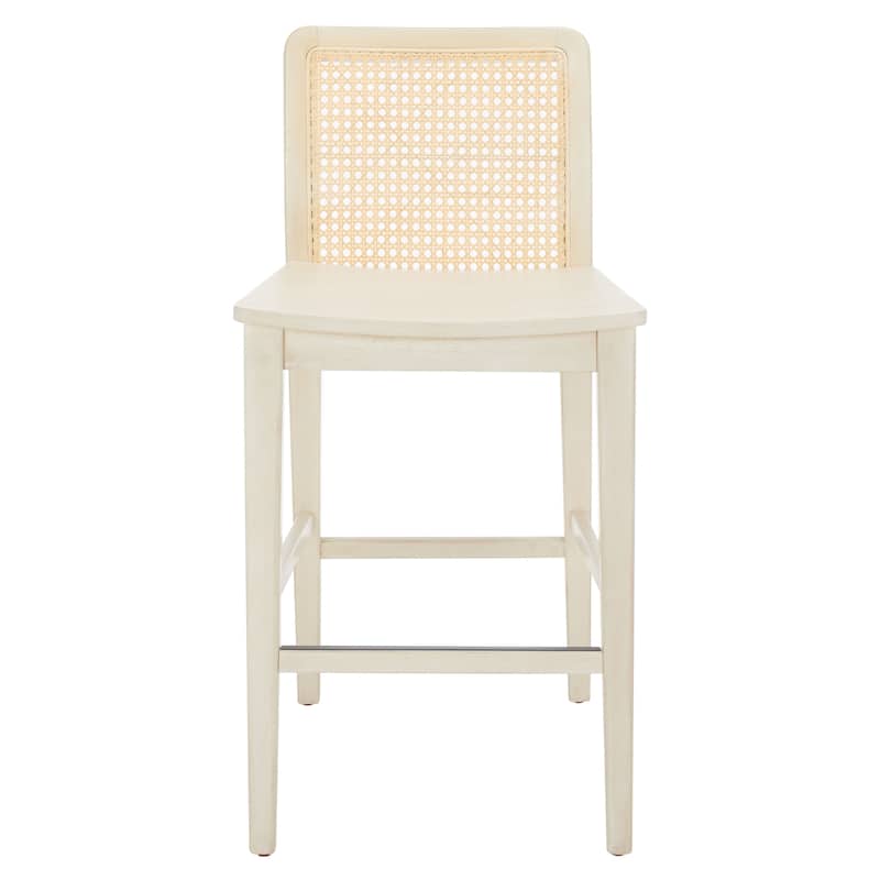 SAFAVIEH Home Benicio 25-inch Rattan Counter Stool [SET of 2] - 19Wx22Dx38H