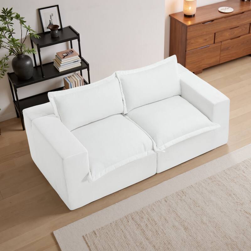 Comfy Cloud Chenille Upholstered Sectional Sofa with Pillow-Top Cushion