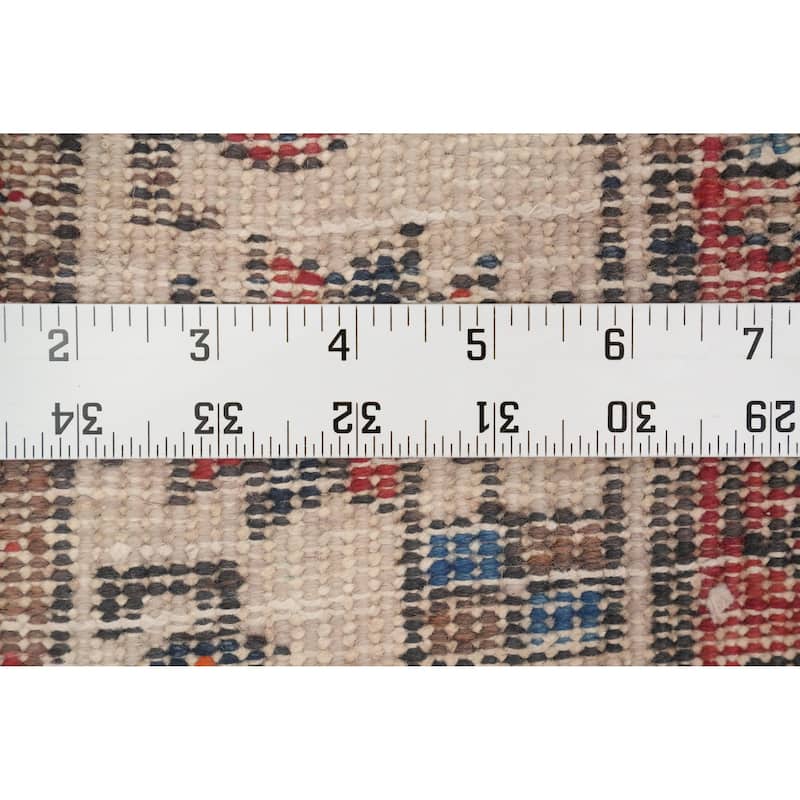 Hand Knotted Oriental 100% Wool Carpet Traditional Geometric Multi-Colored Ardebil Runner Rug - 10' 10'' X 3' 3''