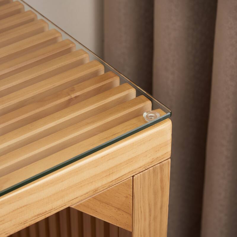 Pine Dining Bench and Table, Wood Bench for Entryway,Living Room,Kitchen Table and Bench Set Small Tempered glass included