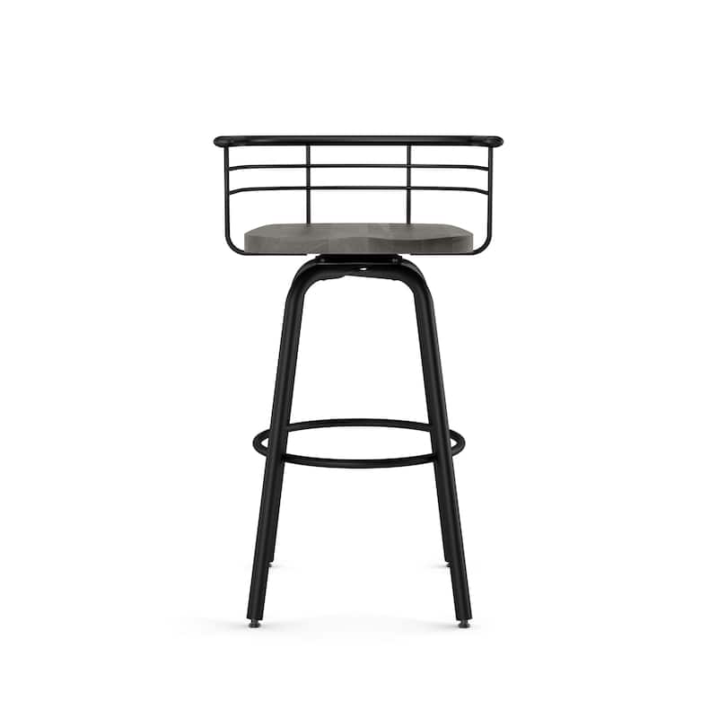 Amisco Brisk Swivel Counter Stool with Distressed Wood Seat