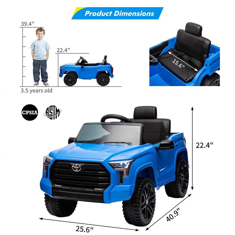 12V Licensed Toyota Ride on Car with Remote Control