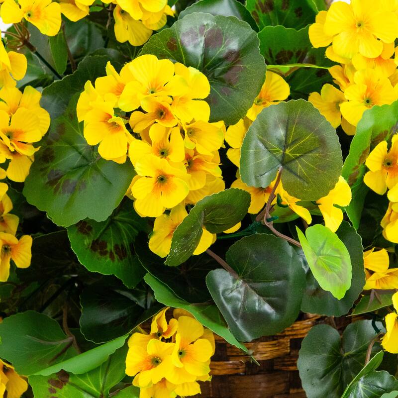 28-in UV Resistant Artificial Geranium in Hanging Basket