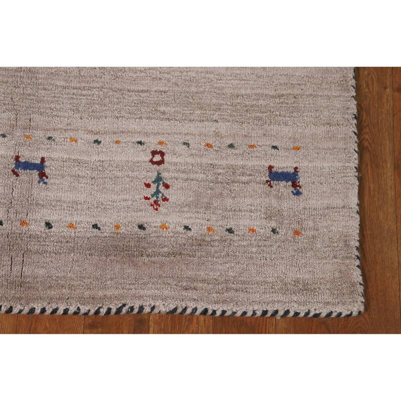Little Animals Design Gabbeh Oriental Rug Hand-Knotted Wool Carpet - 3'0" x 4'11"