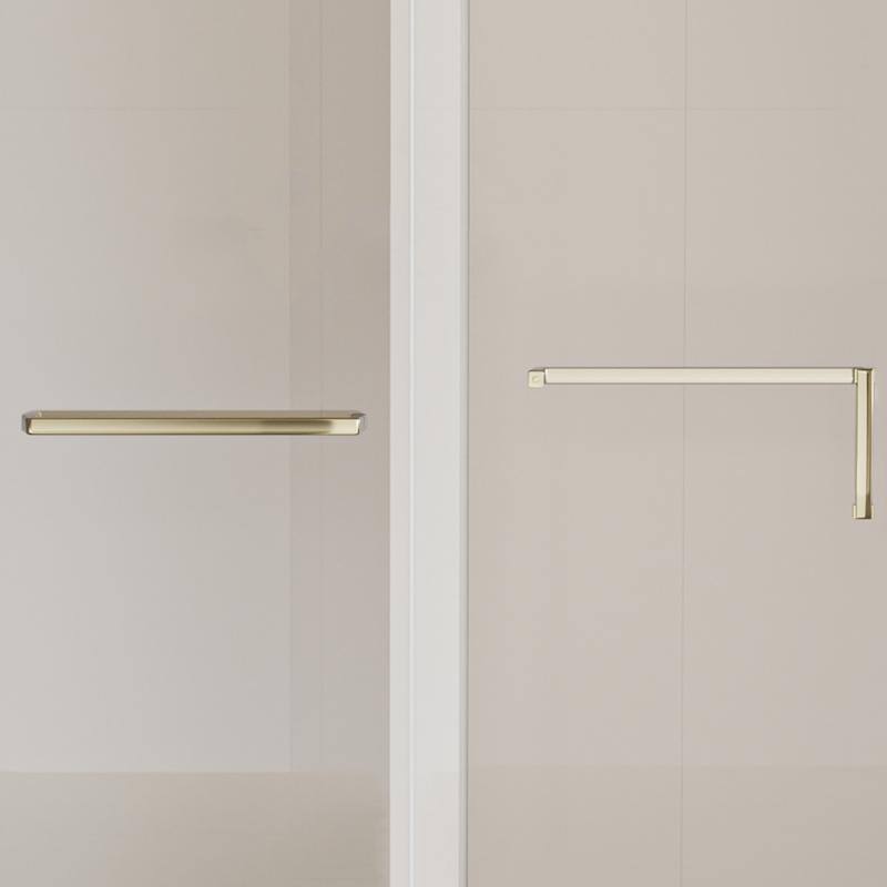 56-60" W x 76" H Single Sliding Frameless Shower Door with 5/16" (8mm) Tempered Glass & Dual Towel Bars