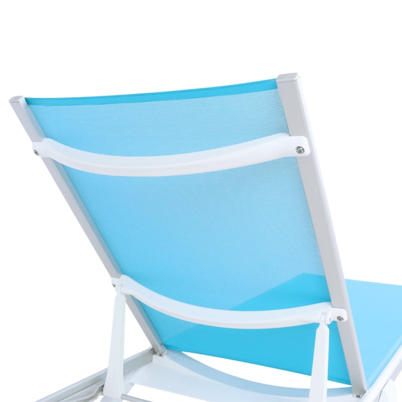 Furnish Theory Seabreeze Deck Patio Sunloungers Lounge Chairs Outdoor Chaise Lounges (Various Frame & Mesh Colors; Set of 2)