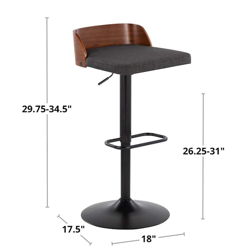 Carson Carrington Marstrand Adjustable Bar Stool with Rounded Rectangle Footrest (Set of 2)