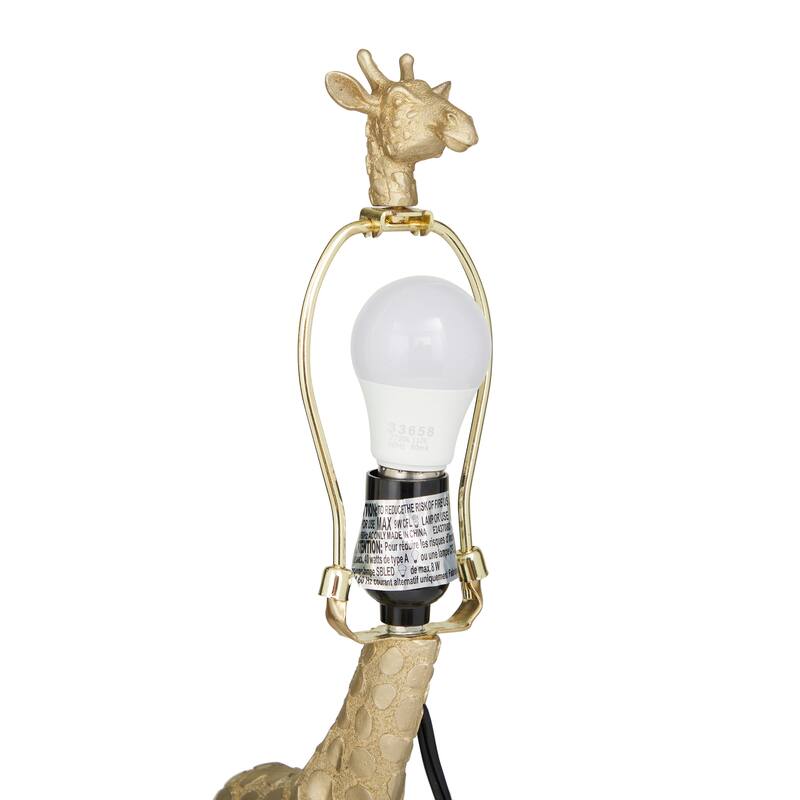 Gold Polyresin Giraffe Room Table Lamp