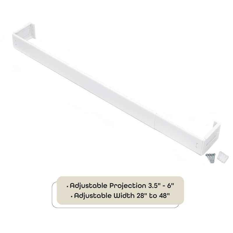 ACHIM Fantasia 2.5" - Wide Rod Pocket Curtain Rod - White